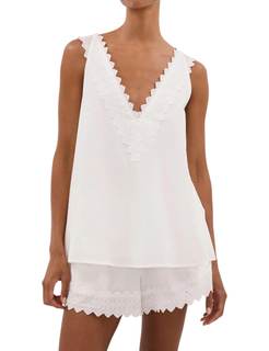 Sleeveless 2 Piece Lounge Sets for Women Lace Trim V Neck Tank Top Shorts Boho Summer…