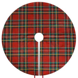 Royal Stewart Tartan Printed Christmas Tree Skirt for Decor, 48 Inch | Scottish Red Plaid…