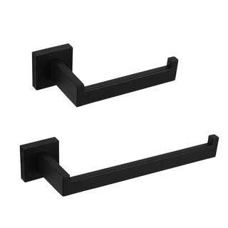 GERZWY Bathroom Hardware Accessories Sets Matte Black SUS304 Stainless Steel Bath Shower…
