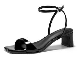 Coutgo Womens Chunky Low Heel Sandals Open Square Toe Ankle Strap Wedding Prom Dressy…
