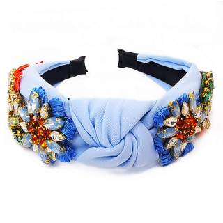 QTMY Rhinestone Crystal Headbands for Women,Hair Hoop Accessories Headwear Jewelry,522Blue