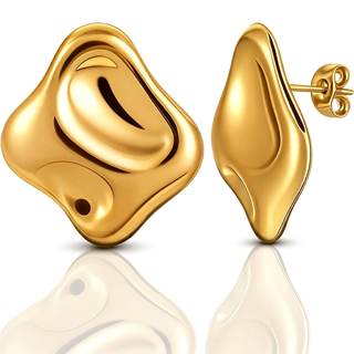 Musment® Gold Earrings for Women, 14K Gold Plated Chunky Stud Earrings, Lightweight…