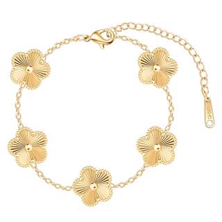 Four Leaf Clover Bracelet for Women 18K Gold Plated Stainless Steel Lucky 4 Leaf Chain…
