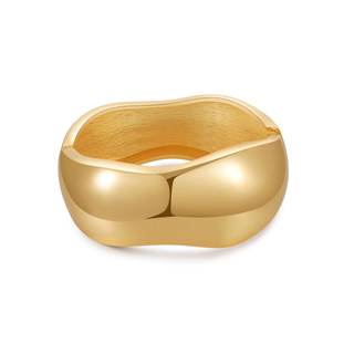 Chunky Gold/Silver Gold Cuff Bangle Bracelets for Women Trendy Hinged Cuff Open Wide…