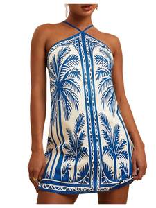 MakeMeChic Women's Boho Dresses Tropical Hawaiian Dresses Beach Outfits | Backless, Mini…