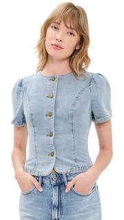 Lioness Women's Femme Blouse Small Light Denim