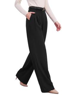 Sunzel Pleated Wide Leg Dress Pants for Women High Waisted Workout Trousers |…