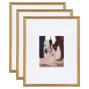 Kate and Laurel Adlynn Wall Picture Frame Set, 16" x 20" matted to 8" x 10", Gold, Set of…