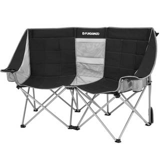 FUNDANGO Oversized Double Camping Chair, 660lbs Heavy Duty 2 Person Folding Padded…