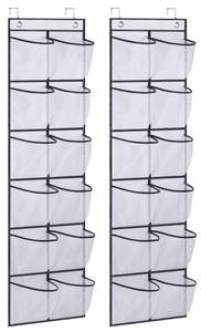 MISSLO Over The Door Shoe Organizer 12 Large Mesh Pockets Hanging Narrow Closet Door…