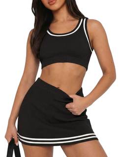 TQD Women's 2 Piece Summer Matching Sets Knit Two Piece Outfits Sweater Tank Top Short…