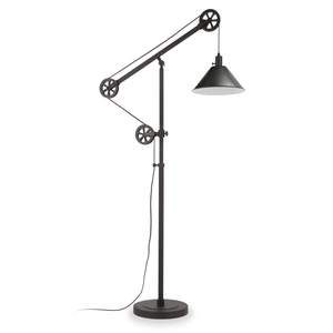 Henn&Hart 70" Modern 1-Light Floor Lamp, Black | Mid-century lamp with an adjustable…