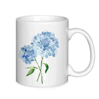 Blue Spring Porcelain Flower Floral Hydrangea Plant Lady Coffee Mugs Gifts for Women…