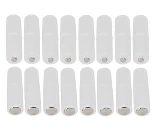 AAA to AA Battery Converter Adaptor with Metal Contacts on Bottom(Clear Color,Pack of 16)