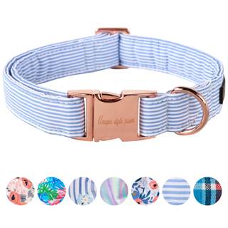 Unique style paws Dog Collar Metal Buckle Blue Stripe Collar Gift Durable Cute Collar for…