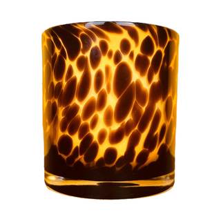 Hapton House Tortoise Shell Glass Candle Holder - Votive and Small Pillar Candle Holder…