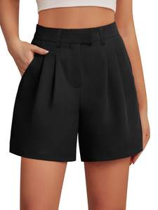Feiersi Womens Casual Elastic Waist Wide Leg Suit Tailored Shorts Summer Dressy Work…