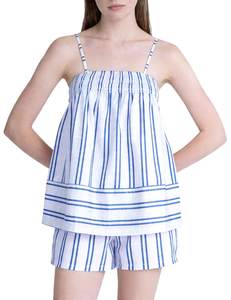 Kissonic Womens Striped 2 Piece Lounge Set Sleeveless Striped Matching Pj Set Cami Top…