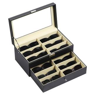 AUTOARK Leather 12 Piece Sunglass Storage Display Case,Black,AW-023 | Eyeglasses…