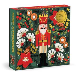 Galison - Merry Nutcracker 500 Pc Puzzle with Foil for Adults | Illustrated by Sandra…