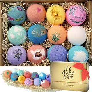 LifeAround2Angels Bath Bombs Gift Set 12 USA made Fizzies, Shea & Coco Butter Dry Skin…