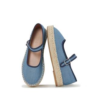 Canvas Mary Jane Shoes for Women Cozy Closed Toe Espadrille Flats with Adjustable Strap…