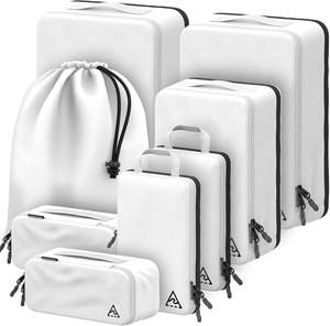 Well Traveled 8 pcs Compression Packing Bags Cubes Set with HybridMax Double-Capacity…
