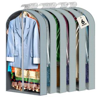 6 pcs 40" Garment Bags for Hanging Clothes, Clear Suit Bags for Closet Storage Clothing…