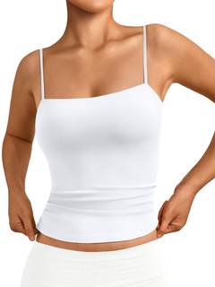 Trendy Queen Women's Double Lined Camisole Tank Tops | Adjustable Spaghetti Strap…