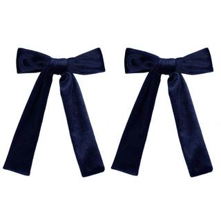 Navy Blue Large Velvet Hair Bows Alligator Clip 5" Soft Velvet Ribbon Ponytail Hair…