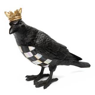 MACKENZIE-CHILDS Crowned Crow, Halloween Crow Decor, Indoor Halloween Decoration
