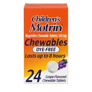 Motrin Children's Dye-Free Chewable Tablets with Ibuprofen, Kids' Fever Reducer & Pain…