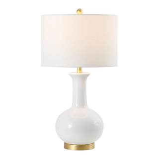 JONATHAN Y Brussels Ceramic Metal Table Lamp 27", White/Gold Painting | Contemporary…
