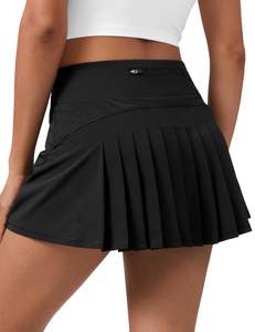 CRZ YOGA Mid Waisted Pleated Tennis Skirts | Built-in Shorts with Pockets, Quick-dry…