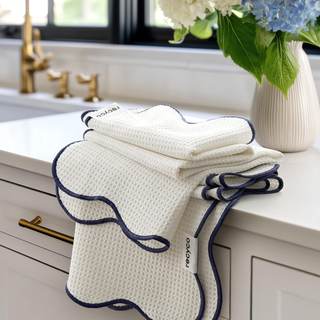RECYCO Waffle Kitchen Towel Set of 2 - Quick Dry Microfiber Sustainable Dish Towels…