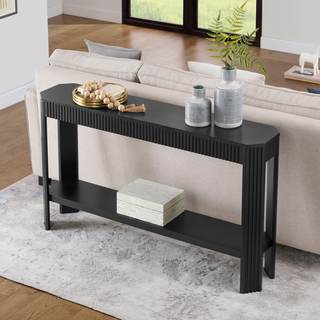 Alaterre Furniture Fluted Solid Wood Console Table - 56 Inch Modern Entryway Table with…