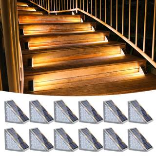 VOLISUN Outdoor Stair Lights 12 Pack, Solar Step Lights Waterproof IP67,80 Lumen, Led…