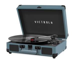 Victrola Journey - Bluetooth Suitcase Record Player - Smoky Blue | Built-in stereo…