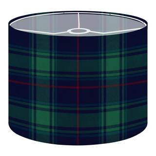 Lampshades Lamp Shades 13"x13"x9.8" Tartan plaid Christmas green red navy blue Dark…