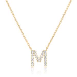 PAVOI Initial Necklace for Women, 14K Gold Plated Cubic Zirconia Pendant | Letter…