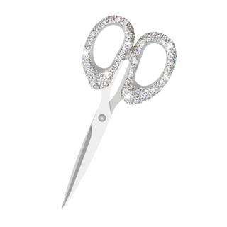 Buqoo Multipurpose Stainless Steel Silver Bling Rhinestones Scissors | 6.3" Sharp Shears…