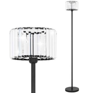 Black Crystal Floor Lamp for Living Room, Modern Elegance Crystal Floor Lamp for Bedroom…