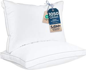 Utopia Bedding Gusset Bed Pillow, Hotel Pillows Queen Size Set of 2, White | Cotton…