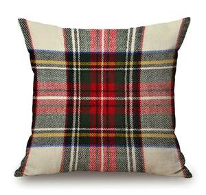 Solekla Plaid Pillow Cover 18x18 Inch, Scottish Tartan Red and White Wool Plaid Pattern…