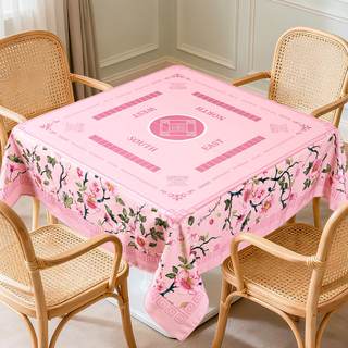55 x 55 in Mahjong Tablecloth, Florals Card Table Mat, Multi Purpose Game Table Cover…