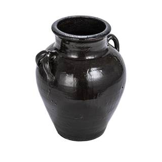Creative Co-Op Found Decorative Clay Jar, Espresso