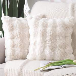 MADIZZ Pack of 2 Thick Plush Faux Wool Throw Pillow Covers Soft Boho Throw Pillows…