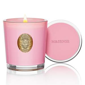 M&SENSE Peony Blush Scented Candle | 9.2 oz Soy Wax Pink Candle, Non-Toxic Aromatherapy…