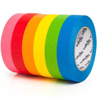 Craftzilla Colored Masking Tape - 6 Color Masking Tape Rolls - 990 Feet x 1 Inch Painters…