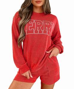 Opemiby Womens 2 Piece Pajama Sets Ribbed Matching Lounge Short Set Outfit | 2026 Long…